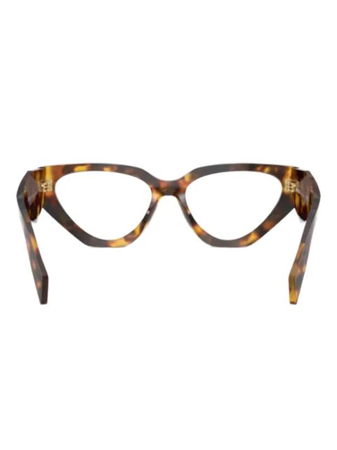 Prada Eyewear geometric-frame glasses - Brown