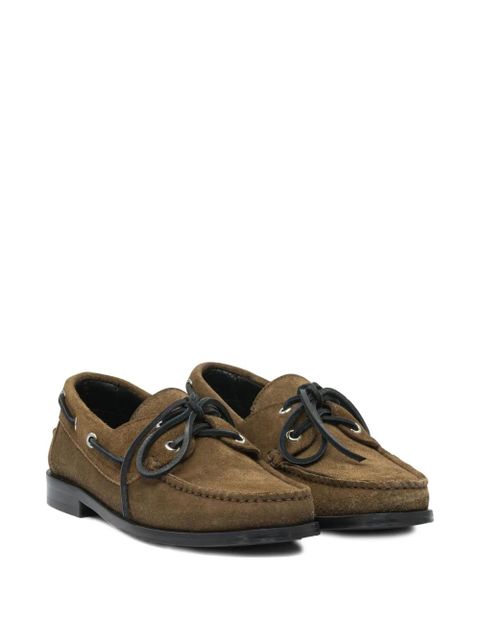 Aeyde Harris suede leather lace-up loafers - Brown - zdjęcie produktu nr 2