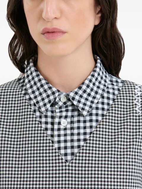 Marni check-pattern mini dress - Black