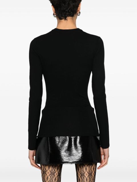 Rabanne asymmetric studded T-shirt - Black