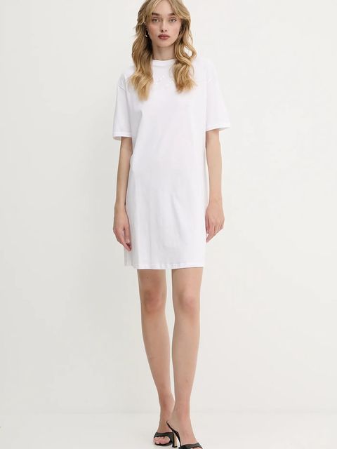 Armani Exchange sukienka bawełniana kolor biały mini prosta XW000378 AF10354