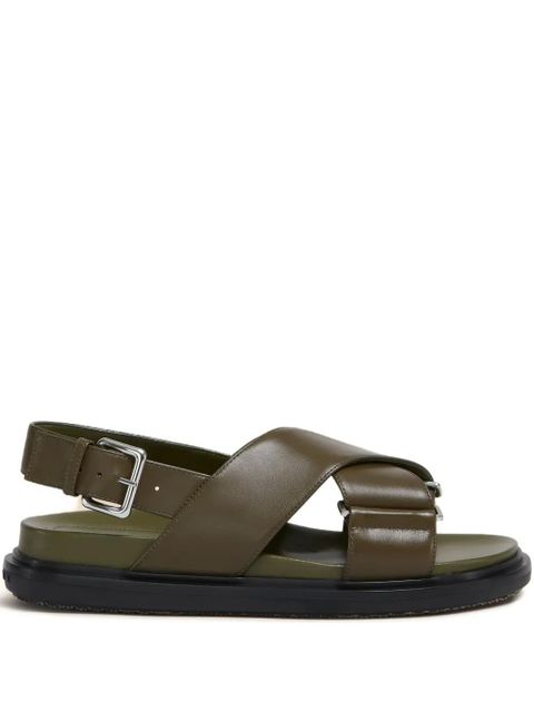 Marni cross-strap flat sandals - Green - zdjęcie produktu nr 1