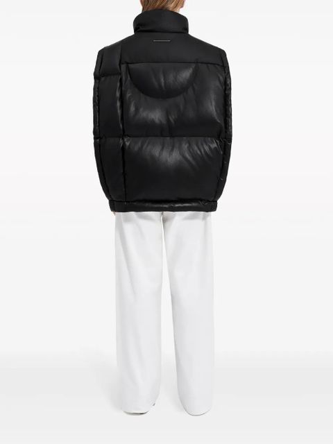 MM6 Maison Margiela x Chen Peng numbers-logo padded gilet - Black