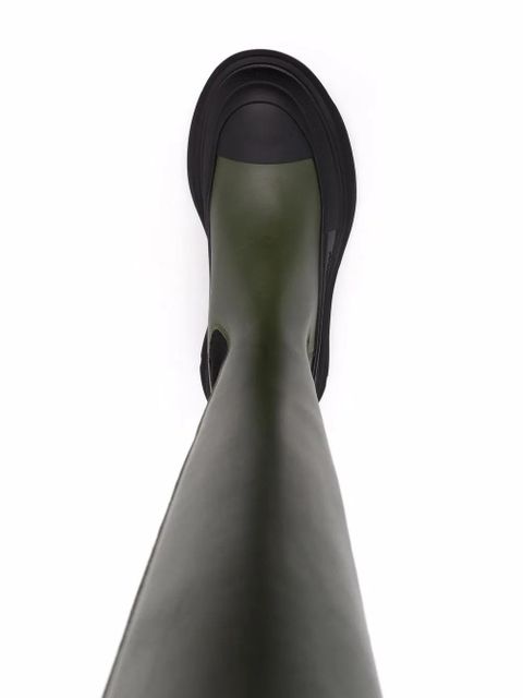 Alexander McQueen Tread Slick leather mid-calf boots - Green