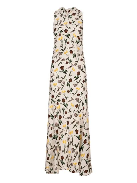 Marni floral tie dress - Neutrals - zdjęcie produktu nr 1