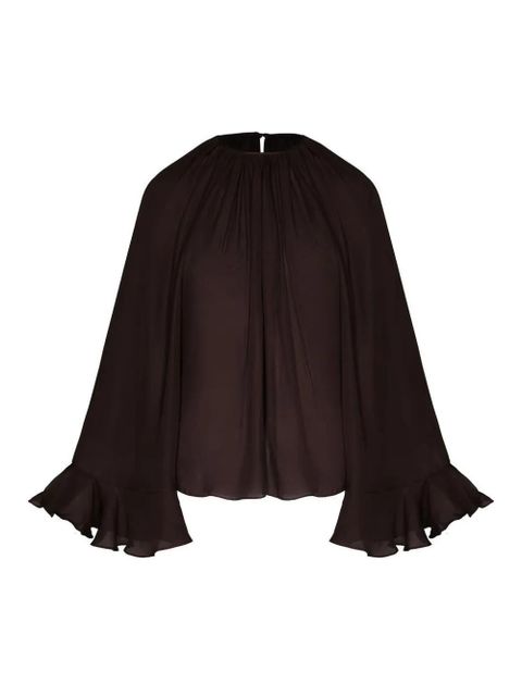 Johanna Ortiz ruffled-sleeve blouse - Red - zdjęcie produktu nr 1