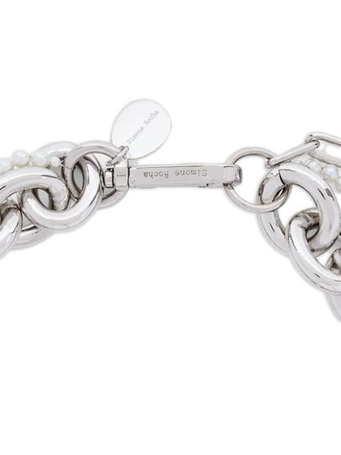 Simone Rocha chain pearl chocker necklace - Silver - zdjęcie produktu nr 2