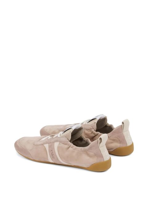 Chloé lace-up panelled sneakers - Pink