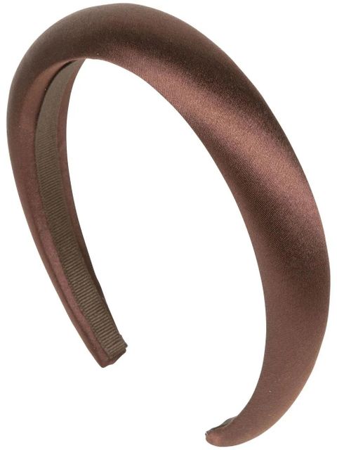 Jennifer Behr Tori satin headband - Brown - zdjęcie produktu nr 1