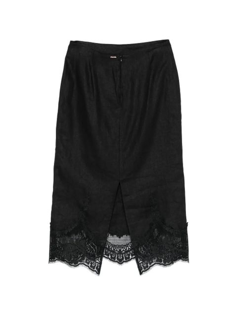 TWINSET lace-trims fitted skirt - Black - zdjęcie produktu nr 2