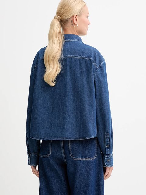 Weekend Max Mara koszula jeansowa OBBIA damska kolor granatowy regular z kołnierzykiem klasycznym 2525116052600