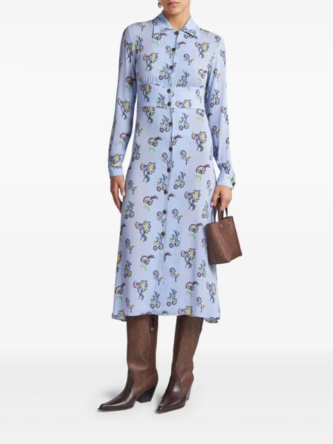 ETRO printed shirt dress - Blue