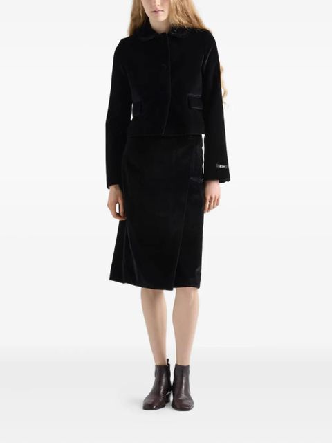 Prada flap-pocket detachable-collar jacket - Black