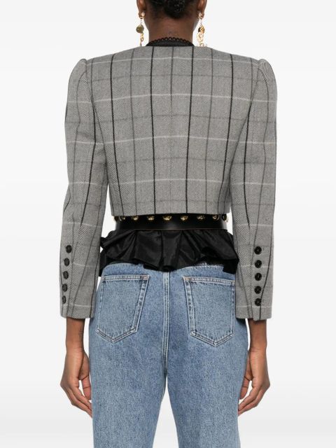 Chloé double-breasted check jacket - Grey