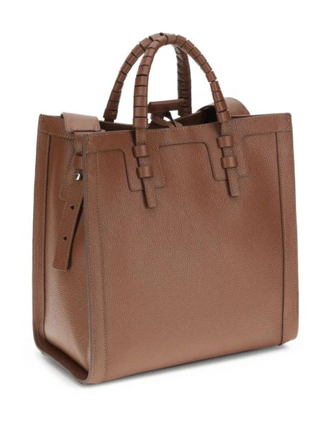 Casadei braided-handle cut-out tote bag - Brown