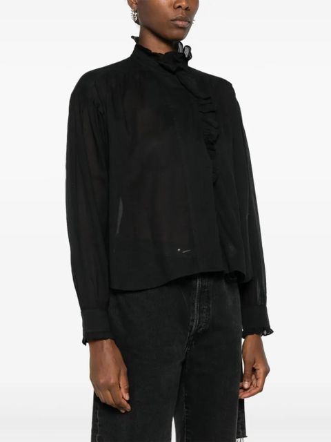 MARANT ÉTOILE Pamiala ruffle-trim blouse - Black