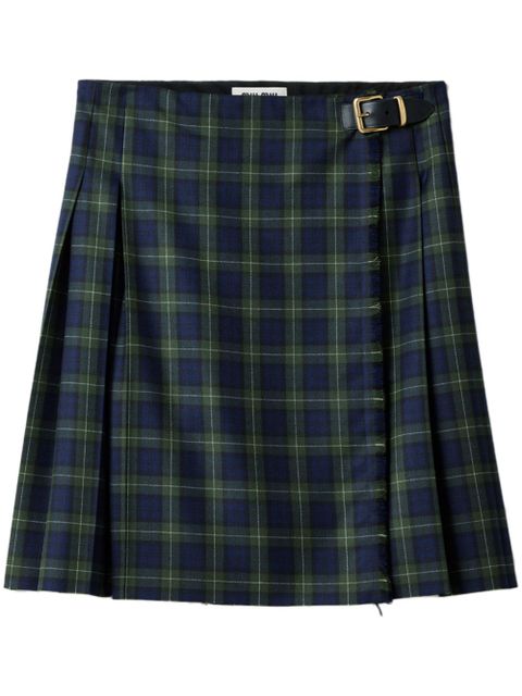 Miu Miu pleated tartan skirt - Green - zdjęcie produktu nr 1