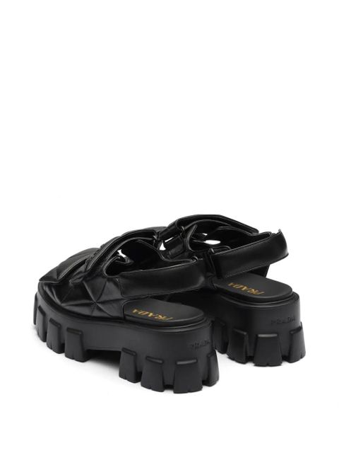 Prada Monolith quilted leather sandals - Black
