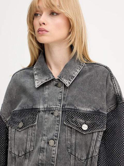 Pinko kurtka jeansowa kolor szary 104644 A2W4