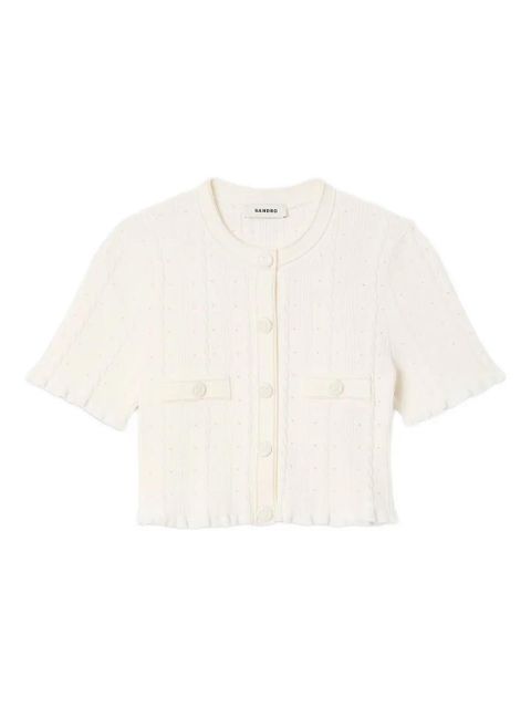 SANDRO cable-knit cardigan - Neutrals - zdjęcie produktu nr 1