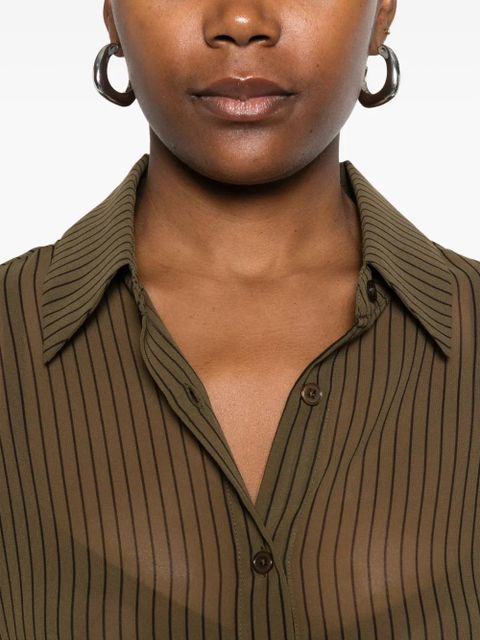 The Frankie Shop striped button-fastening shirt - Green