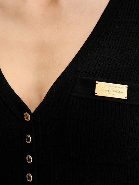 Elisabetta Franchi sukienka z dodatkiem jedwabiu