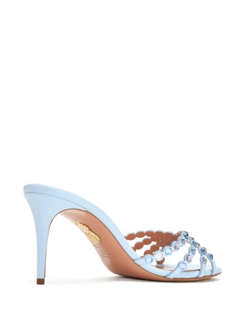 Aquazzura 75mm Tequila crystal-embellished stiletto sandals - Blue - zdjęcie produktu nr 2