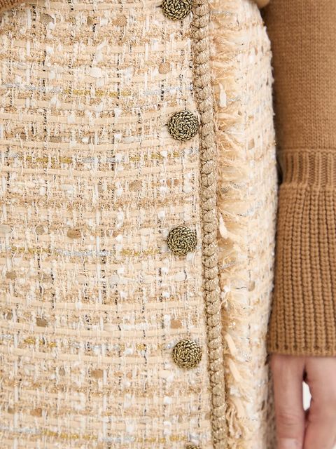 Luisa Spagnoli spódnica kolor beżowy mini rozkloszowana 542721