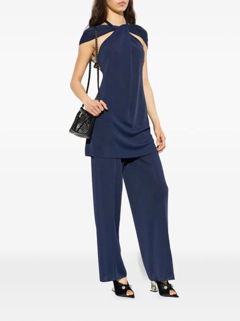 Lanvin crystal-embellished satin mules - Black