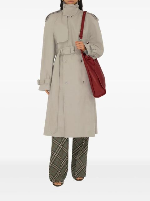 Burberry long cotton trench coat - Neutrals - zdjęcie produktu nr 2