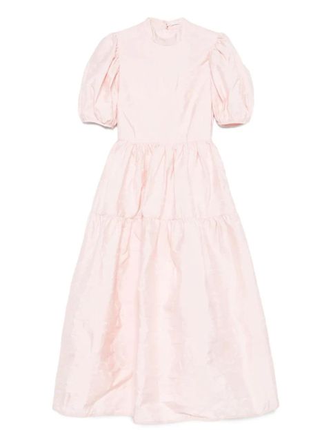 Cecilie Bahnsen puff-sleeve tiered midi dress - Pink - zdjęcie produktu nr 1