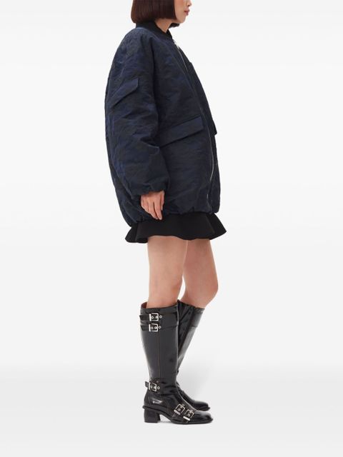 GANNI jacquard zip-up bomber jacket - Blue