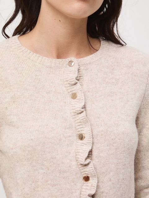 Medicine kardigan z wełną damskie kolor beżowy - zdjęcie produktu nr 2