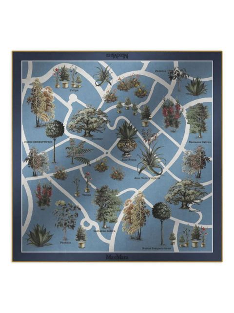 Max Mara botanical-print scarf - Blue - zdjęcie produktu nr 1