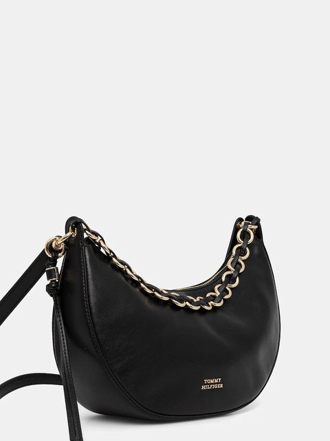 Tommy Hilfiger torebka skórzana kolor czarny AW0AW17467 - zdjęcie produktu nr 2