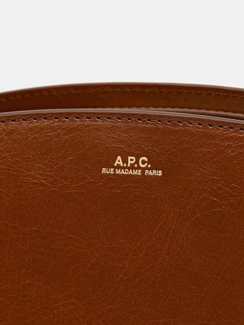 A.P.C. torebka skórzana sac demi-lune shoulder kolor brązowy PXCCK.F61997