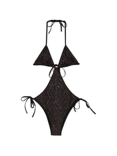 Missoni sequin tie swimsuit - Brown