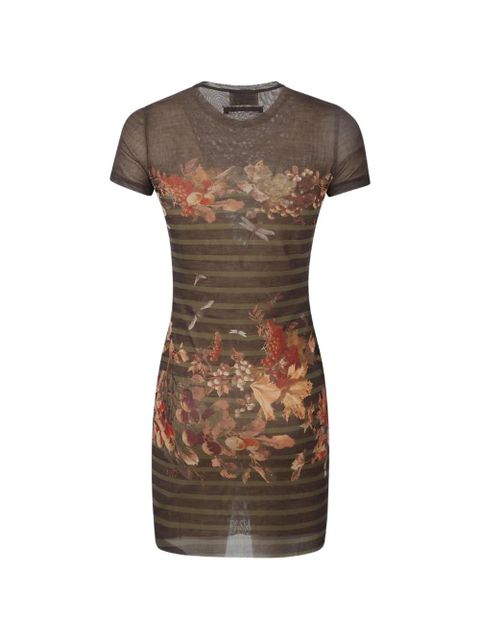 Jean Paul Gaultier floral-printed mini dress - Brown - zdjęcie produktu nr 2