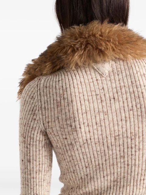 Prada ribbed-knit polo sweater - Neutrals