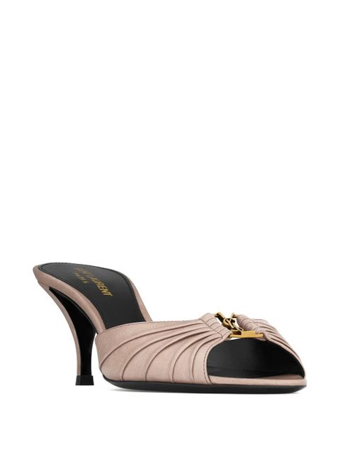 Saint Laurent Babylone twisted-detail leather sandals - Neutrals - zdjęcie produktu nr 2