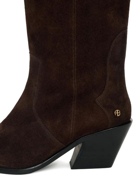 ANINE BING 70mm Tania suede knee-high boots - Brown