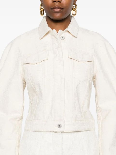 Jacquemus Le Ovalo de-Nîmes cropped jacket - Neutrals