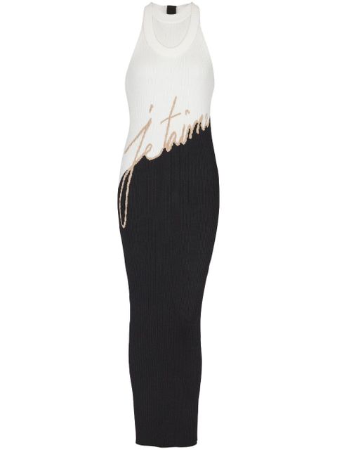 Balmain intarsia-knit logo midi dress - Black - zdjęcie produktu nr 1