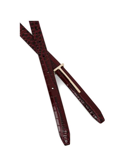 TOM FORD croc-effect buckle belt - Red