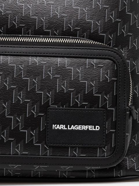 Karl Lagerfeld plecak K/VOYAGE damski kolor czarny duży wzorzysty A1W30188