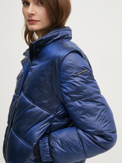 Pepe Jeans kurtka FLORA damska kolor granatowy zimowa PL402492