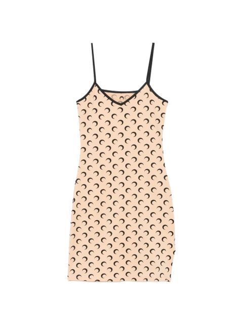 Marine Serre Moon-print mini dress - Neutrals - zdjęcie produktu nr 1