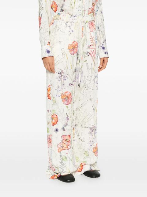 Alexander McQueen floral-print trousers - Neutrals