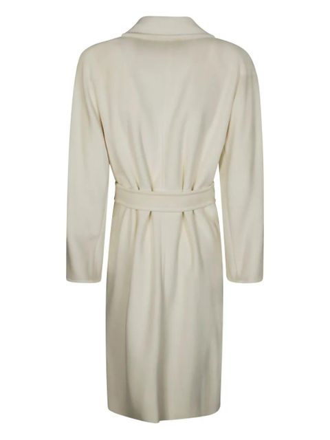 Max Mara buttoned belted coat - White
