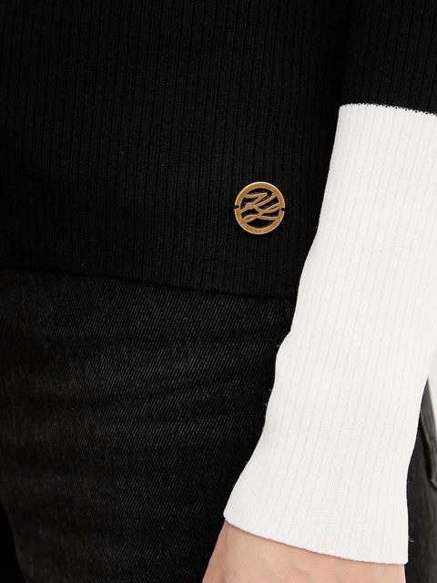 Karl Lagerfeld sweter damski kolor czarny lekki A4W18043